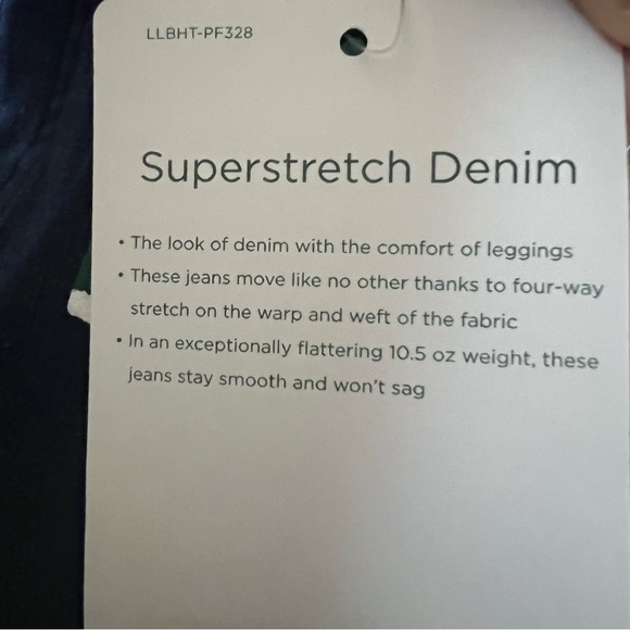 NWT L.L. Bean Super Stretch Slim Jeans Straight Leg Dark Indigo Women's size 14 - Picture 7 of 10